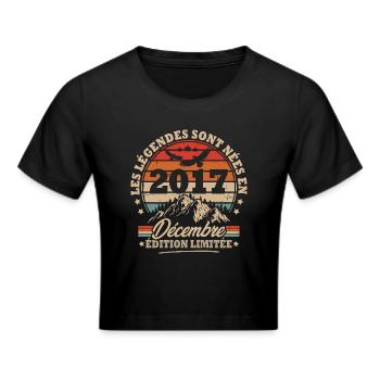 Geburtstagsgeschenk geboren im Dezember 2017 - Frauen Cropped T-Shirt - Schwarz - Vorne - Marisol (170cm)