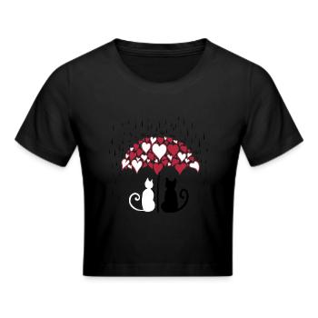 AD Lovely cats II - Frauen Cropped T-Shirt - Schwarz - Vorne - Marisol (170cm)