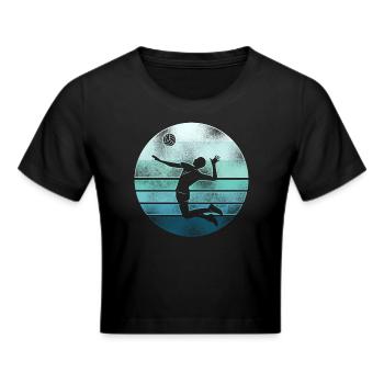 Volleyball Player Team Retro - Frauen Cropped T-Shirt - Schwarz - Vorne - Marisol (170cm)