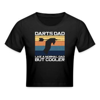 Darts Dad Father Vintage Retro - Frauen Cropped T-Shirt - Schwarz - Vorne - Marisol (170cm)