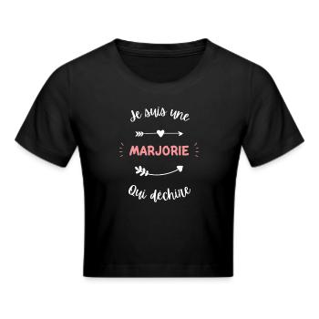 Je suis une marjorie qui déchire - Crop top - noir - Devant - Marisol (170cm)