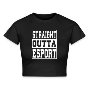 Esport saying funny - Cropped T-Shirt - black - Front - Marisol (170cm)