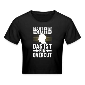 Glatze Glatzkopf - Frauen Cropped T-Shirt - Schwarz - Vorne - Marisol (170cm)