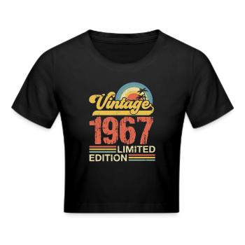 1967 - Frauen Cropped T-Shirt - Schwarz - Vorne - Marisol (170cm)