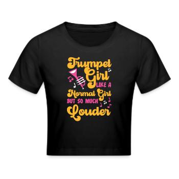 Trumpet Player Girl Trumpet Girl - Frauen Cropped T-Shirt - Schwarz - Vorne - Marisol (170cm)