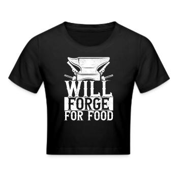 Schmied Schmieden Amboss - Frauen Cropped T-Shirt - Schwarz - Vorne - Marisol (170cm)