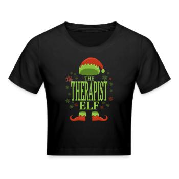 Terapeut Julenisse - Cropped T-skjorte - svart - Foran - Marisol (170cm)