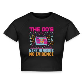90er Jahre 90s 90er Party - Frauen Cropped T-Shirt - Schwarz - Vorne - Marisol (170cm)