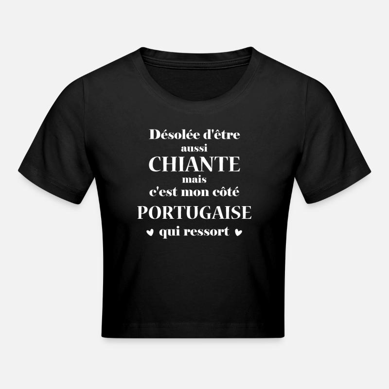 Chiante C'est mon côté portugaise - Crop top - noir