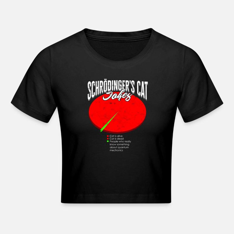 Les blagues du chat de Schrödinger Physique quantique - Crop top - noir