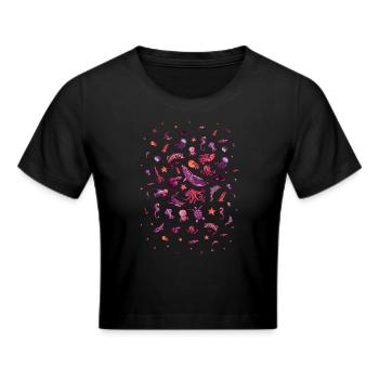 Meerestier Meerestier Aquarist - Frauen Cropped T-Shirt - Schwarz - Vorne - Marisol (170cm)