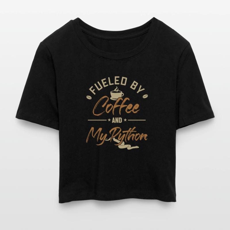 Alimenté par le café et mon Python Python Banana Ball Crop top