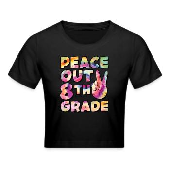 Peace Out 1. Klasse Letzter Schultag - Frauen Cropped T-Shirt - Schwarz - Vorne - Marisol (170cm)