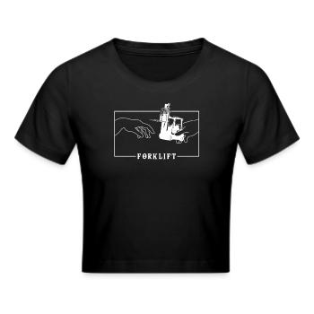 Michelangelo Creation of Adam Forklift - Cropped T-Shirt - black - Front - Marisol (170cm)