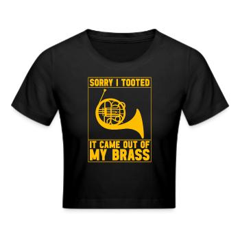 Horn Brass Instrument - Cropped T-Shirt - black - Front - Marisol (170cm)