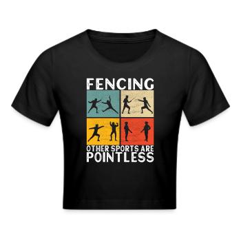 Fechten Fechtsport - Frauen Cropped T-Shirt - Schwarz - Vorne - Marisol (170cm)