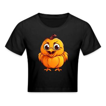 Chicken Pumpkin Lazy Halloween Party Costume Kids - Cropped T-Shirt - black - Front - Marisol (170cm)