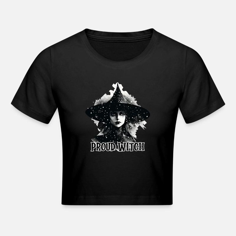 Witch, Proud Witch, Halloween - Cropped T-Shirt - black