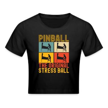 Pinball Flipper - Cropped T-Shirt - black - Front - Marisol (170cm)