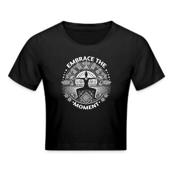 Yoga Zitat Meditation - Frauen Cropped T-Shirt - Schwarz - Vorne - Marisol (170cm)