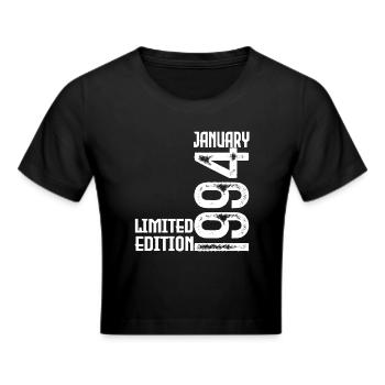 Januar 1994 Geschenk zum Jahrestag. Januar 1994. - Frauen Cropped T-Shirt - Schwarz - Vorne - Marisol (170cm)