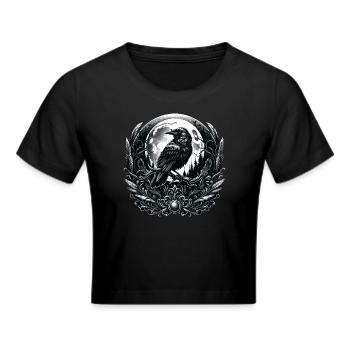Corbeau mystique et Lune : l’élégance gothique - Crop top - noir - Devant - Marisol (170cm)