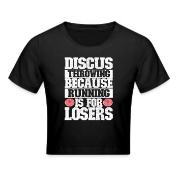 Diskuswerfer Diskuswerfen - Frauen Cropped T-Shirt - Schwarz - Vorne - Marisol (170cm)