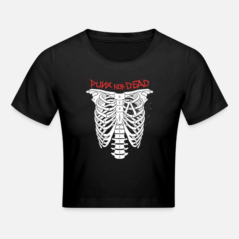 Punx not dead - Cropped T-Shirt - black