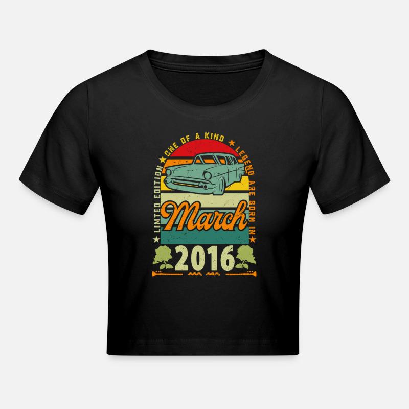 anniversaire mars 2016, Mars 2016, March 2016. - Crop top - noir