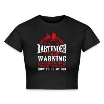 Bartender Mixologist Bartender - Cropped T-Shirt - black - Front - Marisol (170cm)