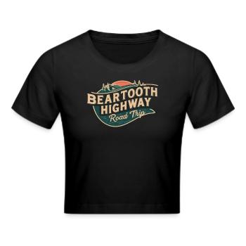 Beartooth Highway Road Trip Abenteuer - Frauen Cropped T-Shirt - Schwarz - Vorne - Marisol (170cm)