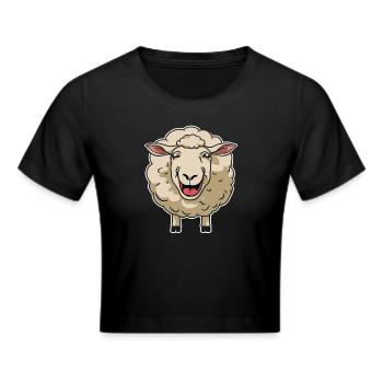 Dessin animé drôle de mouton rieur - Crop top - noir - Devant - Marisol (170cm)
