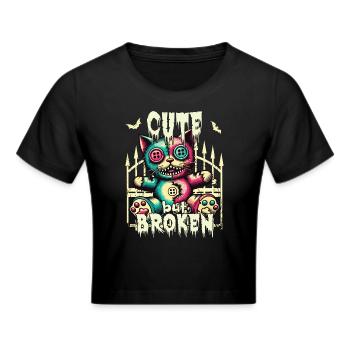 Psychopathe mental - Chat mignon mais cassé - Crop top - noir - Devant - Marisol (170cm)