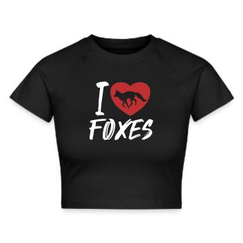 Ich liebe Füchse Rotfuchs Canidae Caninae Fuchs Liebhaber Fuchs - Frauen Cropped T-Shirt - Schwarz - Vorne - Marisol (170cm)