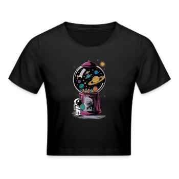 Machine à chewing-gum astronaute planète univers - Crop top - noir - Devant - Marisol (170cm)
