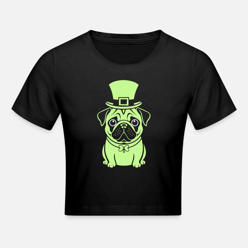 Conception de chapeau mignon carlin pour la Saint-Patrick - Crop top - noir