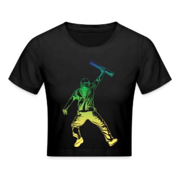 Architekt Retro Stil - Frauen Cropped T-Shirt - Schwarz - Vorne - Marisol (170cm)
