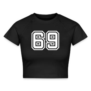 69 Zahl Symbol - Frauen Cropped T-Shirt - Schwarz - Vorne - Marisol (170cm)