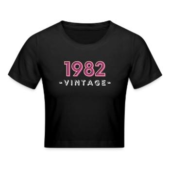 born 1982 gift idea birthday year 82 - Cropped T-Shirt - black - Front - Marisol (170cm)