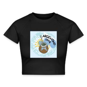 Argentine Mate. - Cropped T-Shirt - black - Front - Marisol (170cm)