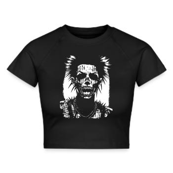Zombie Horror Vampire Girl Death Metal Grindcore - Frauen Cropped T-Shirt - Schwarz - Vorne - Marisol (170cm)