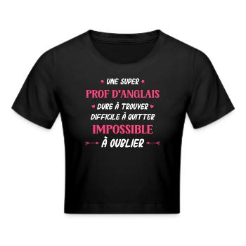 Super prof d'anglais - Crop top - noir - Devant - Marisol (170cm)