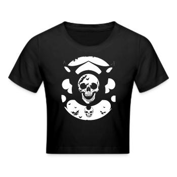 Horror Skull Skull Art Skull Gothic Heavy Metal - Cropped T-Shirt - black - Front - Marisol (170cm)