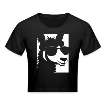 Funny Llama Wearing Sunglasses Cool Llamas - Cropped T-Shirt - black - Front - Marisol (170cm)