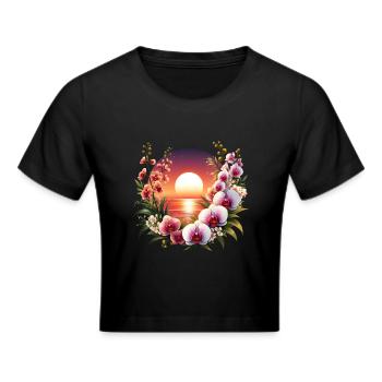 Coucher de soleil sur les orchidées - Crop top - noir - Devant - Marisol (170cm)
