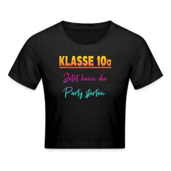 Klasse 10a Klassenfahrt - Frauen Cropped T-Shirt - Schwarz - Vorne - Marisol (170cm)