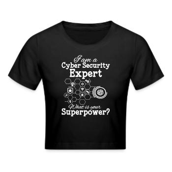 Cyber Security Expert - Cropped T-Shirt - black - Front - Marisol (170cm)
