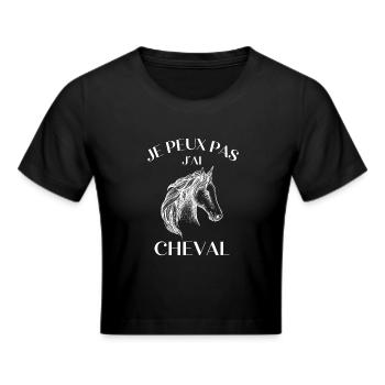 JE PEUX PAS J´AI CHEVAL - Crop top - noir - Devant - Marisol (170cm)
