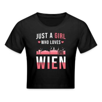 Wien - Frauen Cropped T-Shirt - Schwarz - Vorne - Marisol (170cm)