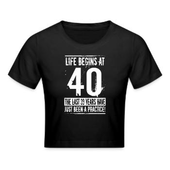 40 Geburtstag - Frauen Cropped T-Shirt - Schwarz - Vorne - Marisol (170cm)